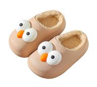 Chaussons fille pour saison automne hiver confortables chaussures maison extérieur mode enfantine doux souples pratiques quotidien loisirs école 25 à 13 ans (b-Khaki, 12-13 Years)