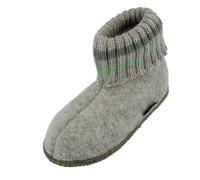 Chaussons Haflinger Paul avec col en pure laine vierge Beige (gris ardoise mélangé 284), taille EU 44