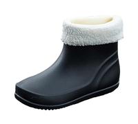 Chaussons Hiver Chaud Women's Spring Summer Autumn And Winter Short Sleeved Cotton Removable And Washable Outdoor Fashion Work Fishing Car Wash Kitchen Non Slip Warm Rain Boots Plateforme (Black, 39)