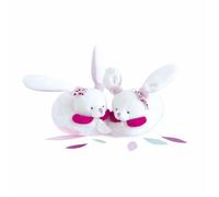 Chaussons hochet 6-12 mois - DOUDOU ET COMPAGNIE - Cerise le lapin - Blanc et rose - Effet polaire