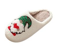 Chaussons Homme Femme Noël Maison Pantoufle Femme Hiver Chaud Rigolo Motif Noël Chausson Noel Confortable et Moelleux Semelle Antidérapante Peluche Pantoufles de Noël d'intérieur (Green, 41)