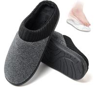 Chaussons Homme Hiver Confort Pantoufles Maison élégantes et confortables Foam Gris Noir Marron Bleu 40-47 (Gris et Noir, Système Taille Chaussures EU, Adulte, Numérique (intervalle), Moyen, 40, 41)