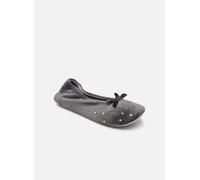Chaussons Isotoner Ballerine microvelours - brodée pois pour 35 - 36 Gris