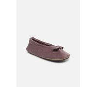 Chaussons Isotoner Ballerine microvelours - noeud grosgrain pour Femme 37 Marron