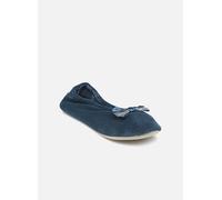 Chaussons Isotoner Ballerine - Microvelours - Noeud Précieu pour Femme 35 - 36 Bleu