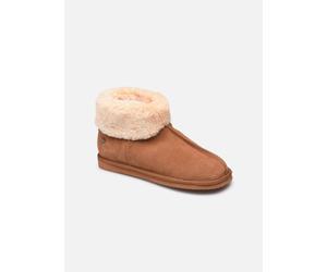 Chaussons Isotoner Bottillon - Cuir Et Fourrure W pour Femme 41 Marron