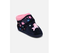 Chaussons Isotoner Bottillons velcro en microvelours pour Enfant 24 Bleu