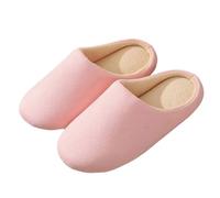 Chaussons japonais confortables avec semelle en tissu lavable en machine - Chaussons doux et silencieux pour les couples et les familles, Rose, 37 EU