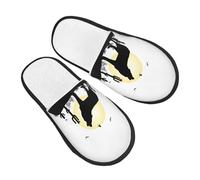 Chaussons Le Loup Hurle Sous La Lune Anti Odeur Chaussons Maison Avec Semelle Caoutchouc Pantoufles En Coton Pour D'Intérieur La Maison De Camping L
