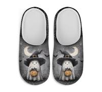 Chaussons Lune De L'Âme De La Sorcière Grise Pantoufle Pour Amie | Slippers hotel Chauds Doux Chaussons Mules pour Extérieur Hôtel Maison