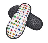 Chaussons Maison Drapeau Des Pays Du Monde Antidérapantes Pantoufles En Coton Légers Slippers Pour De Camping Hôtels Outdoor M