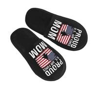 Chaussons Maison Fière Maman Membre Des Forces Armées Américaines Avec Semelle Caoutchouc Pantoufles En Coton Doux Slippers Pour Hiver D'Intérieur Chambre L