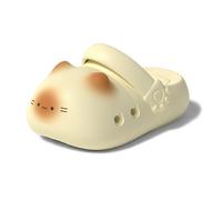 Chaussons Maison Imprimé Chat Mignon, Pantoufles Été Grands Yeux de Chat, Sandales Douche à Motif Félin pour Intérieur et Moments Ludiques