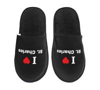 Chaussons Maison J'Aime Saint-Charles Avec Semelle Caoutchouc Pantoufles En Coton Légers Slippers Pour Voyage Hiver Automne M