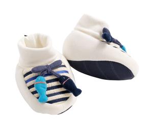 Chaussons Marinière Poissons - Baby Sailor Blanc/bleu 0/6M(50/67)