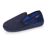 Chaussons mocassins en suédine ultra douce, semelle ergonomique confort, enfilage facile, semelle antidérapante marine 36