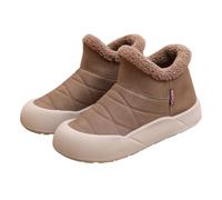 Chaussons Montants Fourrés Bottines Femme Bottines Rembourrée Et Chaud Bottes Couleur Unie Boot De Neige Chaussure Botte Automne Hiver 2025 Nouveau Chaussure Bottine Antiderapante Femme Hiver