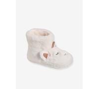 Chaussons montants licornes fille en peluche blanc 24/25