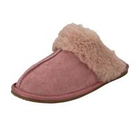Chaussons Mule En Cuir Fourrure Synthétique Clarks Rose Tan « Warm Lux »