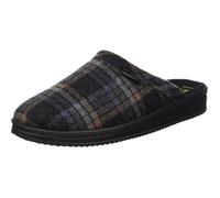 Chaussons Mules Homme Fischer - Gris - Tissu à carreaux robuste - Doublure en molleton