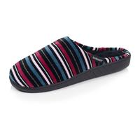 Chaussons Mules Microvelours Semelle Ergonomique, Mousse À Mémoire Forme Rayures Canard 37