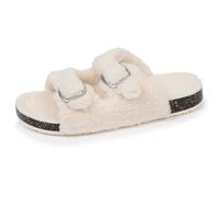 Chaussons mules ouvertes amorti talon, confort à la marche ivoire 37