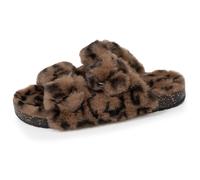 Chaussons Mules Ouvertes Amorti Talon, Confort À La Marche Léopard 38