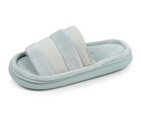 Isotoner Chaussons pantoufles Mules ouvertes femme velours et maille métalisée semelle bloup xtra confort, 38 EU, vertamande