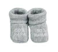 Chaussons Naissance - Message : 50% Maman 50% Papa Grau NAISSANCE(45/50)