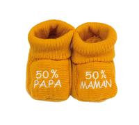 Chaussons Naissance - Message : 50% Maman 50% Papa Senf NAISSANCE(45/50)