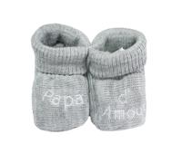 Chaussons Naissance - Message Papa D'amour Grau NAISSANCE(45/50)