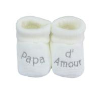 Chaussons Naissance - Message Papa D'amour Weiß NAISSANCE(45/50)