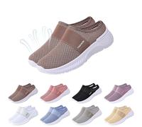 Chaussons orthopédiques pour femme d'été, chaussures orthopédiques pour femme avec coussin d'air, glissement sur doux et confortable, pantoufles en maille antidérapante, respirantes à bout fermé