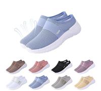 Chaussons orthopédiques pour femme d'été, chaussures orthopédiques pour femme avec coussin d'air, glissement sur doux et confortable, pantoufles en maille antidérapante, respirantes à bout fermé