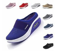 Chaussons orthopédiques pour femme d'été, chaussures orthopédiques pour femme avec coussin d'air, glissement sur doux et confortable, pantoufles en maille antidérapante, respirantes à bout fermé