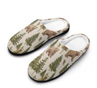 Chaussons Ours Serein Et Pin Pantoufle Pour Mariage | Chaussons Invités Chauds Silencieux Chaussons Mules pour Extérieur Spa Maison