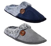 Chaussons Pantoufles Homme OZABI - Suedine - MBS01570 Pack de 2 - Confortable et Antidérapant 42