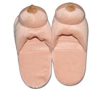 Chaussons peluche - forme seins