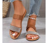 Chaussons plats décontractés de style coréen pour femmes, nouvelles arrivées pour le printemps, l'été et l'automne. Doté d'un design à bout ouvert, d'un style romain tissé avec une touche de mode fran