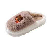 Chaussons Poilu Femme Chaud Lire En Peluche Pantoufles De Maison Poilues Confortable Doux Pantoufles De Chambre Intérieur Extérieur Silencieux Invités Sliders Semi-fermés Élégant Thermique Slippers De