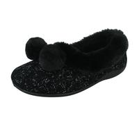 Chaussons Pompons Tricotés En Mousse Mémoire Rose Pour Femmes Chloe