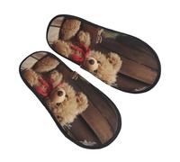 Chaussons Poupée Ours En Forme De Branche D'Arbre De Noël Anti Odeur Pantoufles Lavables Pantoufles En Coton Pour La Maison Outdoor Chambre L