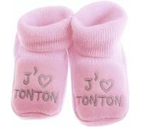 Chaussons pour bébé 0 à 3 Mois rose - J'aime parrain