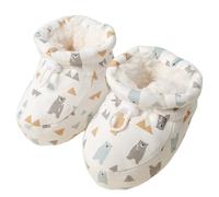 Chaussons pour bébés, chaussures d'hiver chaudes et douces doublées de polaire pour bébé avec sangles élastiques réglables, chaussons de nouveau-né ours mignon pour filles et garçons, M bébé, nourris