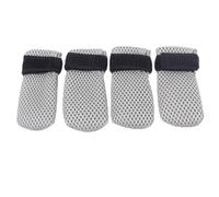 Chaussons pour chat, mitaines anti-griffures, lot de 4, couvre-chaussures en maille respirante, gants anti-griffures réglables, adaptés au bain et à la coupe des griffes des chats (Grey, 3x7cm)