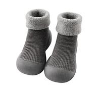 Chaussons pour enfant garçon - Couleur unie - Semelles souples et flexibles - Propriétés antidérapantes - Premières tentatives de marche - Idéal pour les tout-petits, Gris (03), 20 EU