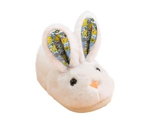 Chaussons pour Enfants Bébés Tout-Petits Mignons Chaussons d'Automne et d'Hiver pour Filles Semelle Plate Fond Doux Chaud et Confortable Couleur Unie Forme de Lapin de Dessin Animé Chaussons pour