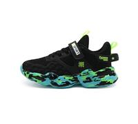 Chaussons pour enfants, garçons, filles, chaussures de tennis, chaussures de course, en maille souple, respirantes, pour le sport, la gym, les petits et grands enfants, vert, 33.5 EU