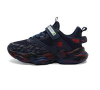 Chaussons pour enfants, garçons, filles, chaussures de tennis, chaussures de course, en maille souple, respirantes, pour le sport, la gym, les petits et grands enfants, bleu foncé, 38 EU