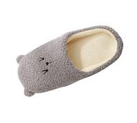 Chaussons pour femme - En peluche douce - Rétro - En mousse à mémoire de forme - Pour la maison - Soulagement de la douleur - Antidérapants - Décontractés - Pour l'intérieur et l'extérieur, café, 41
